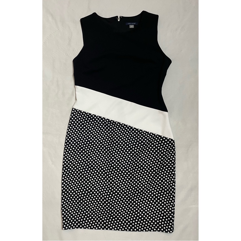 NWT New $129 Tommy Hilfiger Sleeveless Black White Dress Size 8 - Picture 5 of 9